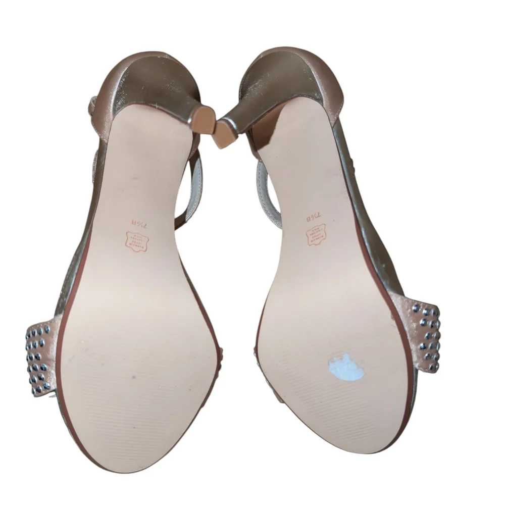 Women's Caparros Silver and Gold Studded Sandals